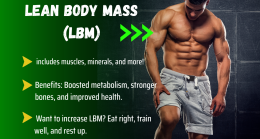 Person showing toned muscles representing lean body mass components